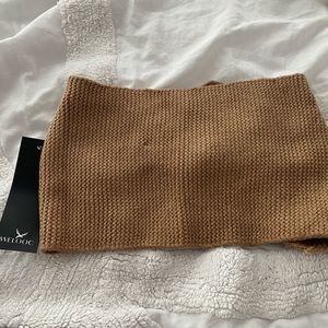 brown knit tube top